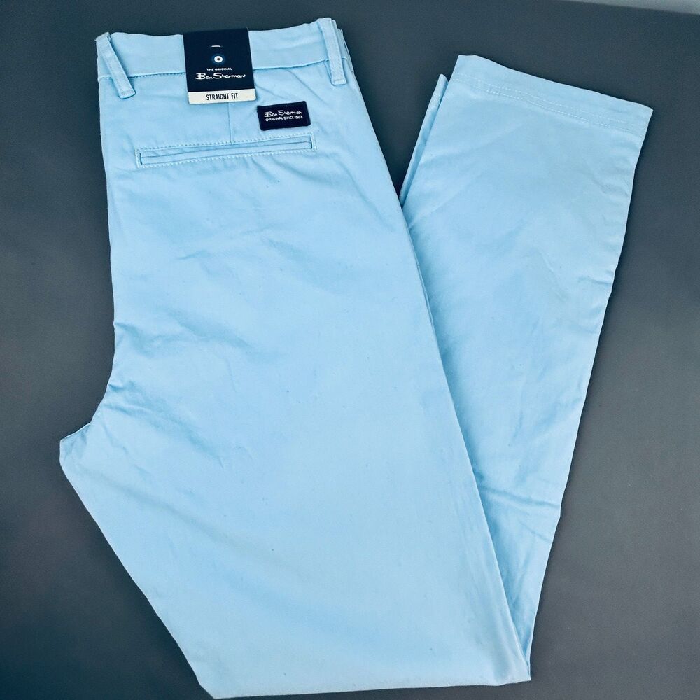 Ben Sherman Stretch Straight Fit Cerulean Blue Dress Pants 32 X 32 NWT